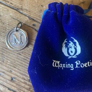 Waxing Poetic Sterling Round Insignia “N” Charm Retired
